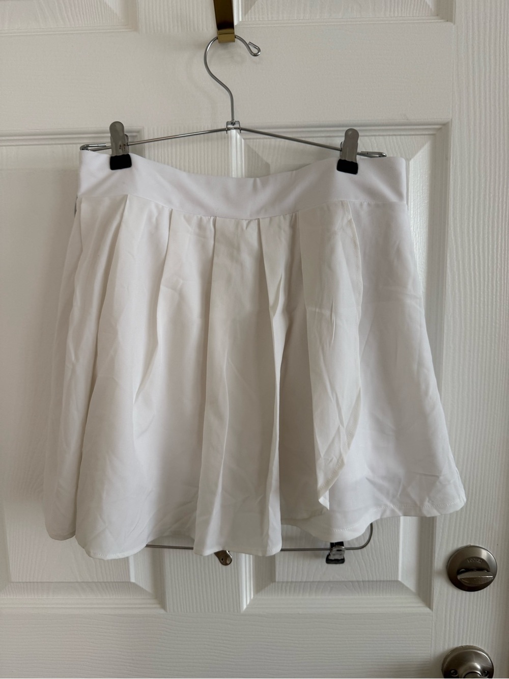 J. Crew White Pleated Skirt
